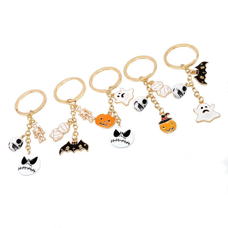 Wholesale Alloy Bat Ghost Zombie Pumpkin Skull Halloween Keychain